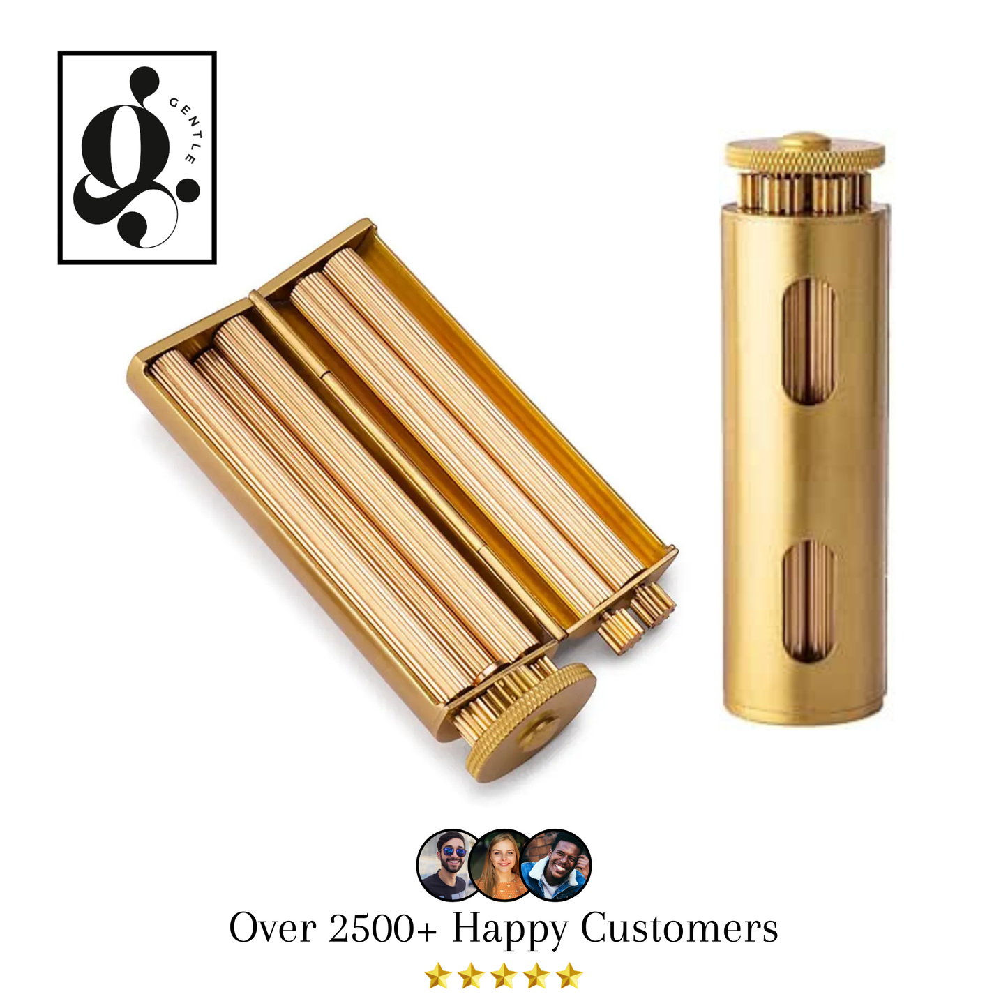 GentleG Vintage Brass Cigarette Roller – 70mm Manual Tobacco Rolling Machine