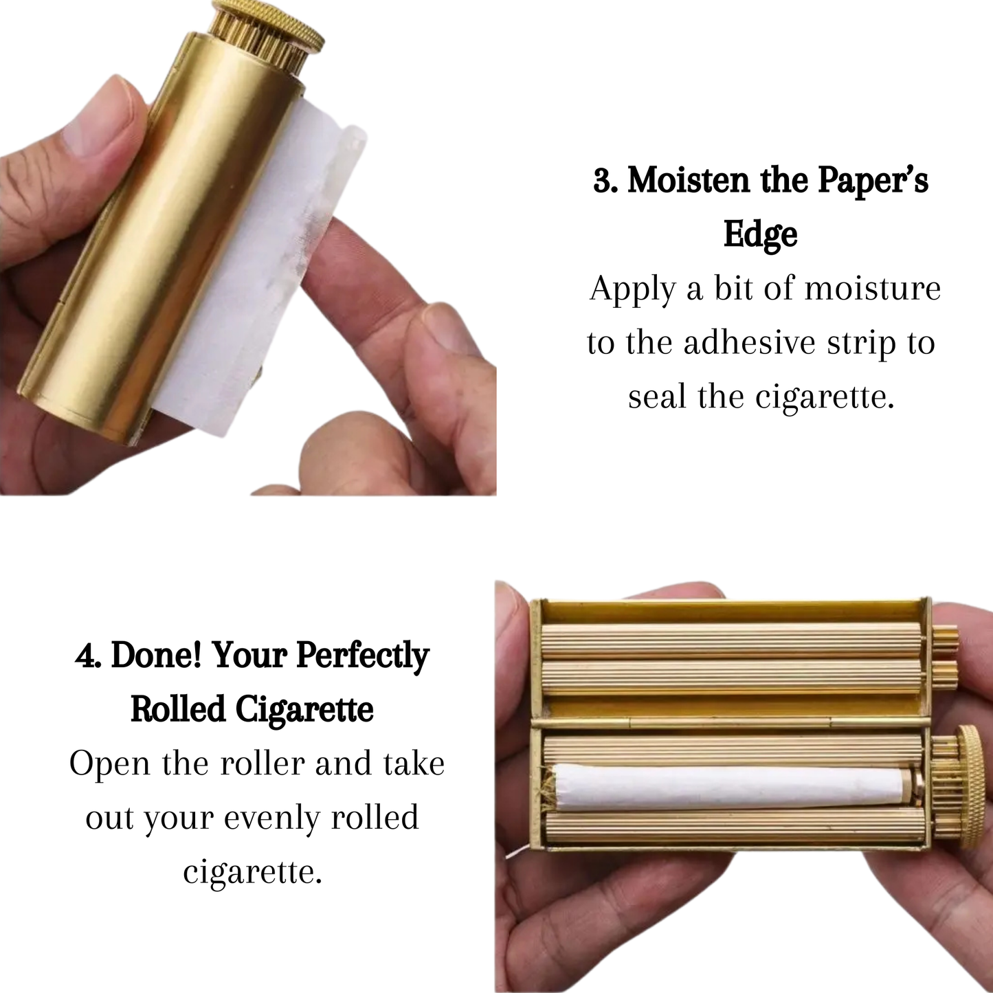 GentleG Vintage Brass Cigarette Roller – 70mm Manual Tobacco Rolling Machine
