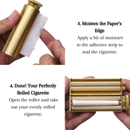 GentleG Vintage Brass Cigarette Roller – 70mm Manual Tobacco Rolling Machine