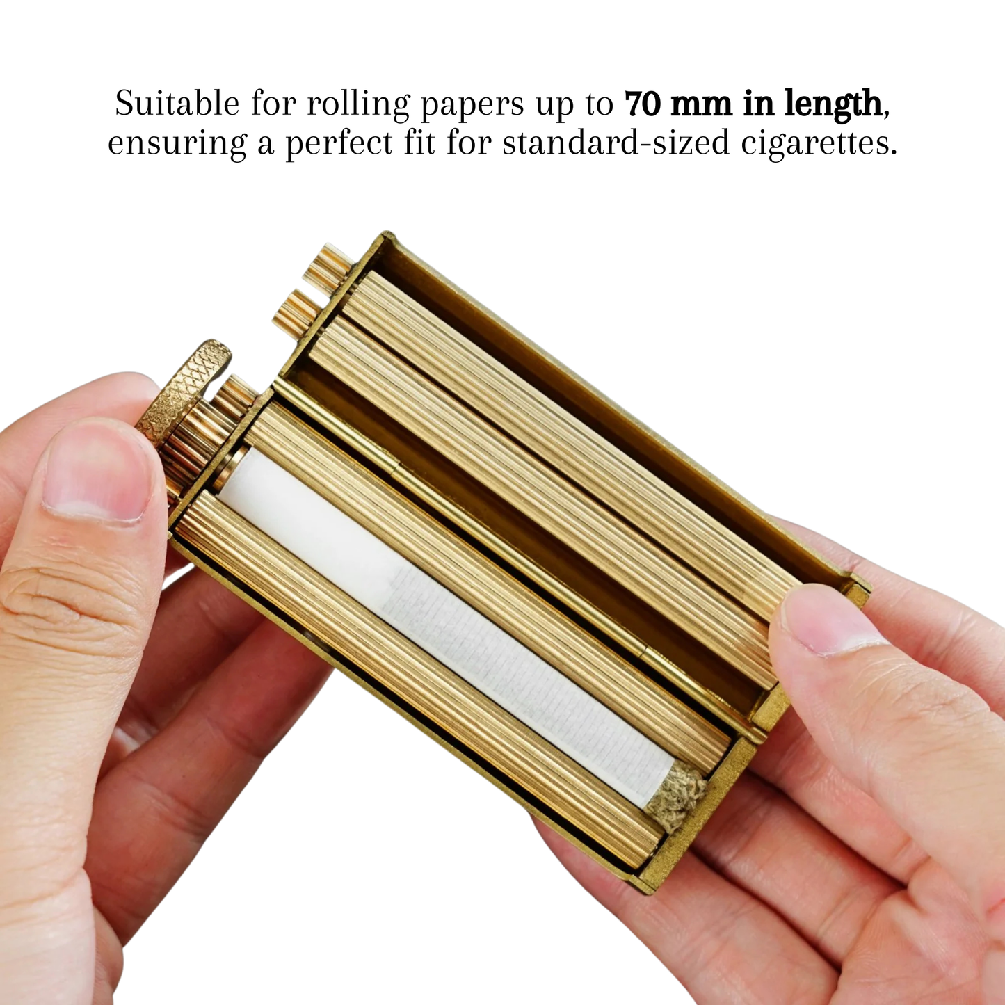 GentleG Vintage Brass Cigarette Roller – 70mm Manual Tobacco Rolling Machine